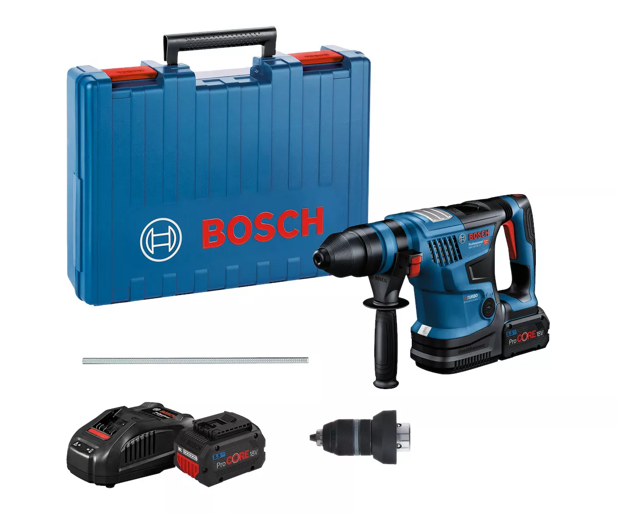 Perforateur sans-fil GBH 18V-34 CF Bosch 2x ProCore 5,5Ah charge